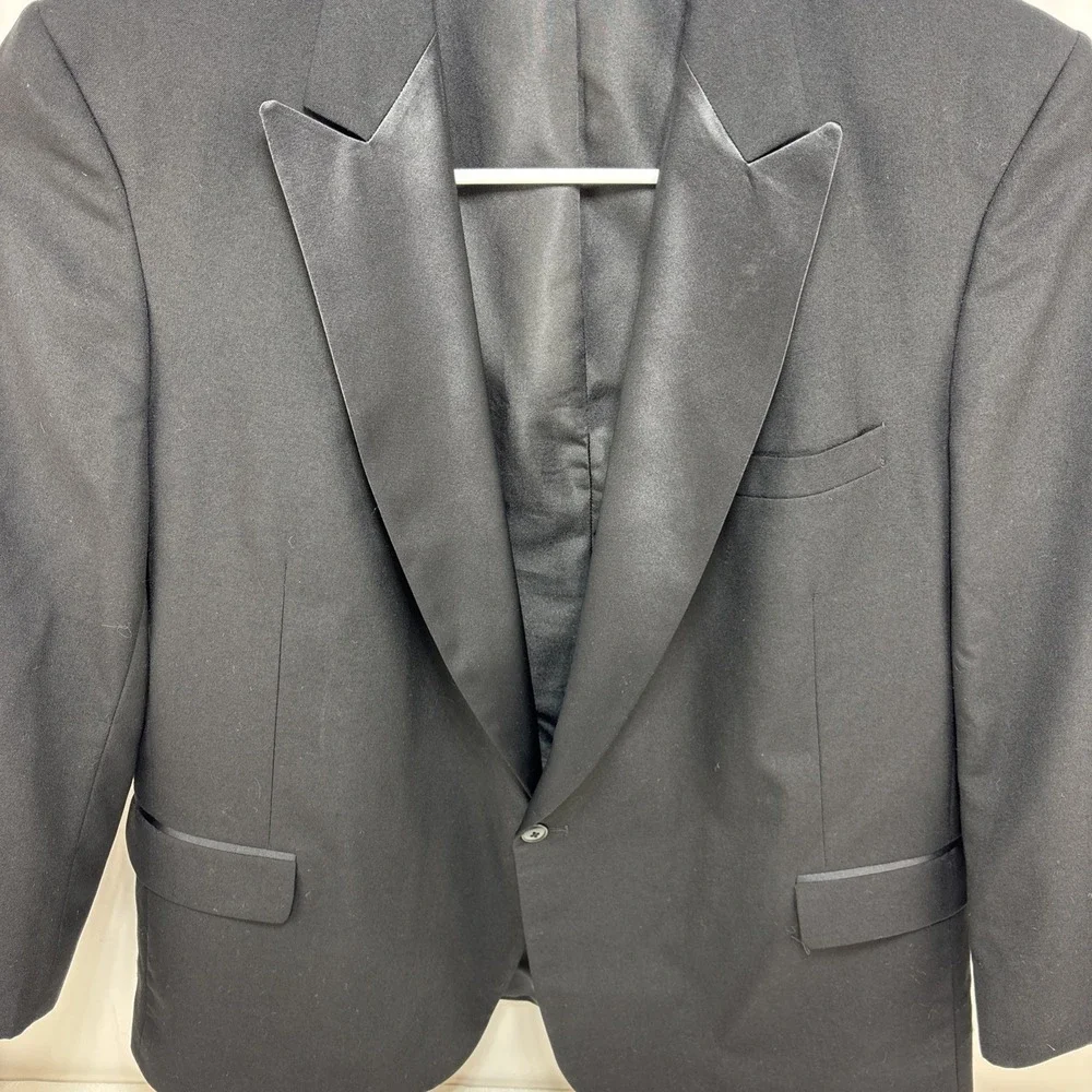 Mens Black Tuxedo Suit Jacket Size 50R Formal Blazer USA Made‎